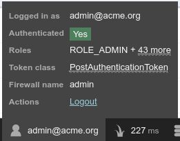 Symfony 5.4 - Roles in WDT