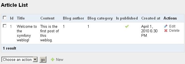 Symfony AdminGenerator